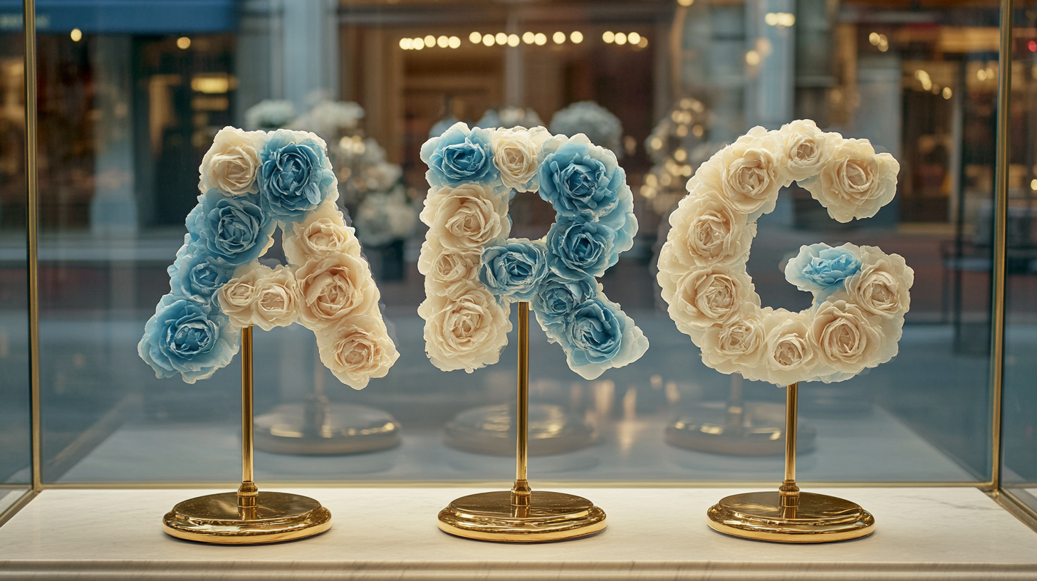 Rose Sculptures for Argentina – Sky Blue & White