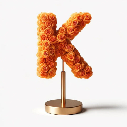 Kronos Orange Rose Letter K Lamp - Imaginary Worlds
