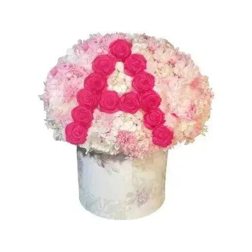 Pink Flowers Elegance: Forever Roses Letter in a Rose Box - Imaginary Worlds