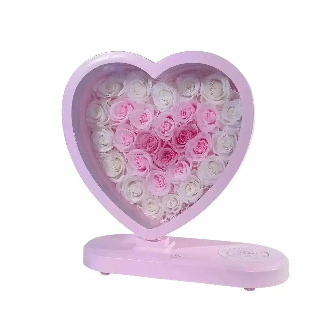Tricolor Pink Flowers Forever Rose Lamp with Bluetooth Speaker - Imaginary Worlds