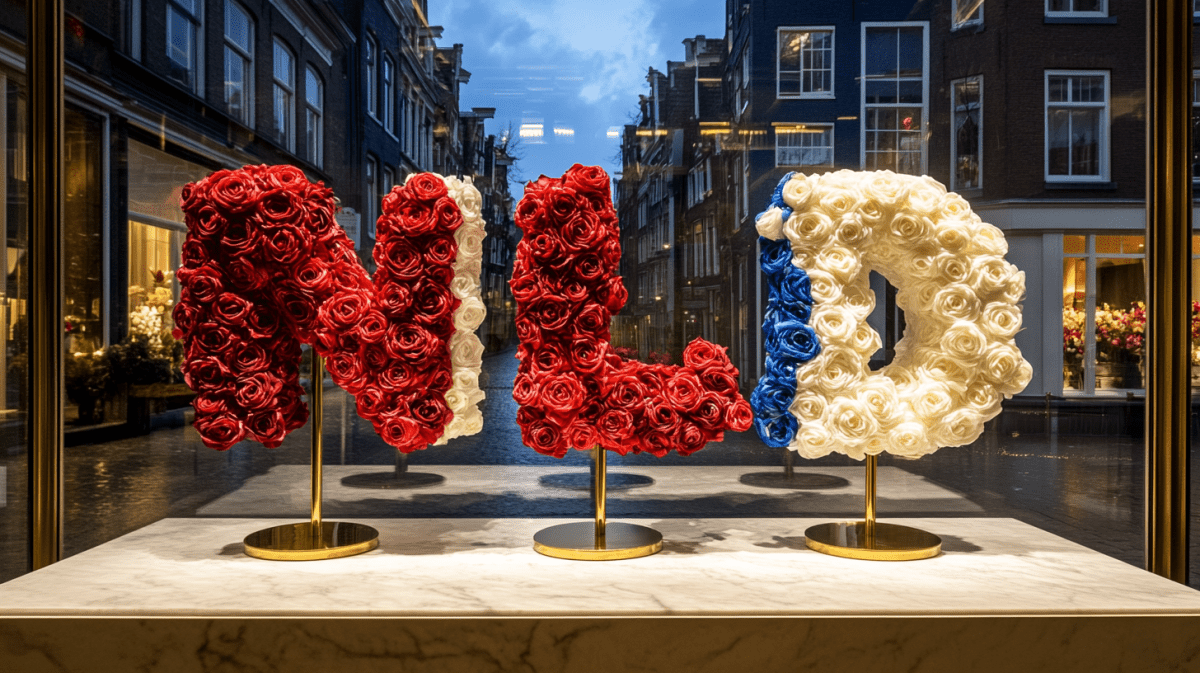 Dutch Rose Sculptures – Red, White & Blue Harmony - Imaginary Worlds
