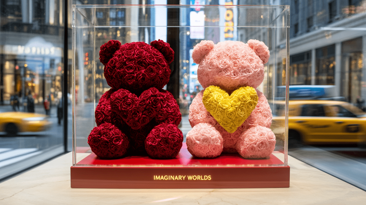 Heart Rose Bear Set