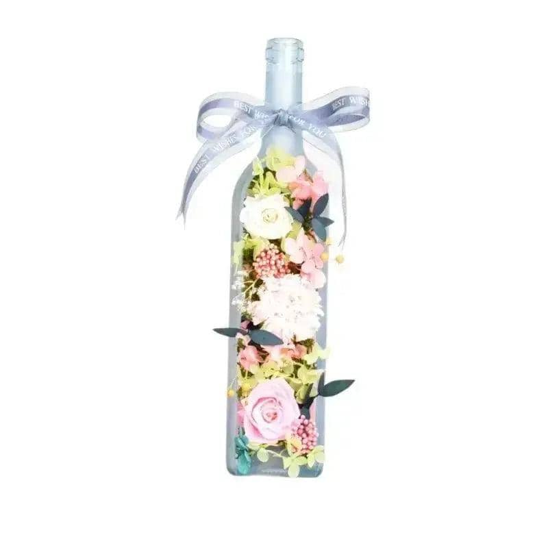 Floral Harmony Wine Bottle