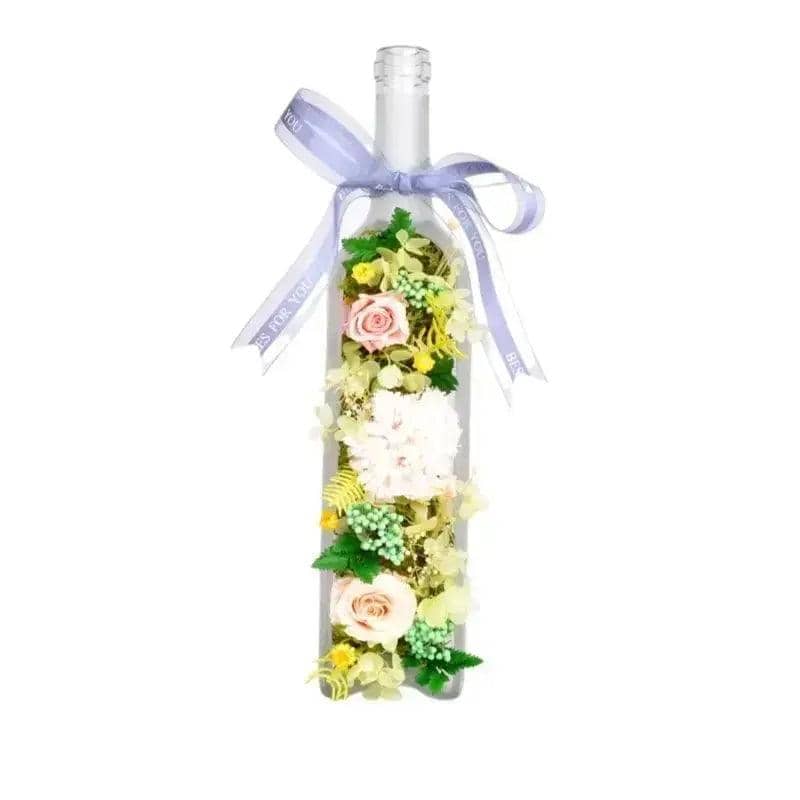 Floral Harmony Wine Bottle