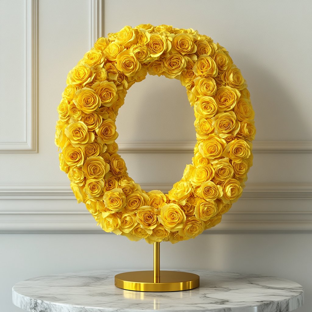 Apollo Yellow Rose Letter O Lamp - Imaginary Worlds