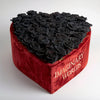 Black Forever Roses in Heart - Shaped Velvet Box - Imaginary Worlds