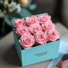 Customized Pink Infinity Roses Box with Photo - Tiffany Blue Box - Imaginary Worlds