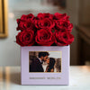 Customized Red Infinity Roses Box with Photo - Lavender Box - Imaginary Worlds