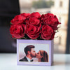 Customized Red Infinity Roses Box with Photo - Lavender Box - Imaginary Worlds