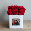 Customized Red Infinity Roses Box with Photo - White Box - Imaginary Worlds