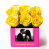 Customized Yellow Infinity Roses Box with Photo - Barbie Box (Hot Pink) - Imaginary Worlds