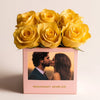 Customized Yellow Infinity Roses Box with Photo - Pink Box - Imaginary Worlds