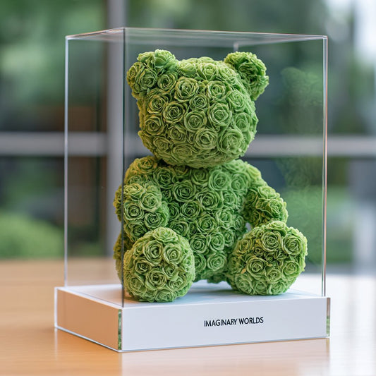 Green Preserved Rose Bear - Imaginary Worlds