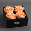 Peach Forever Roses in Black Velvet Box - Imaginary Worlds