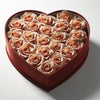 Peach Forever Roses in Heart-Shaped Velvet Box - Imaginary Worlds