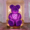 Purple Rose Bear with Neon "I Love You" Message - Imaginary Worlds