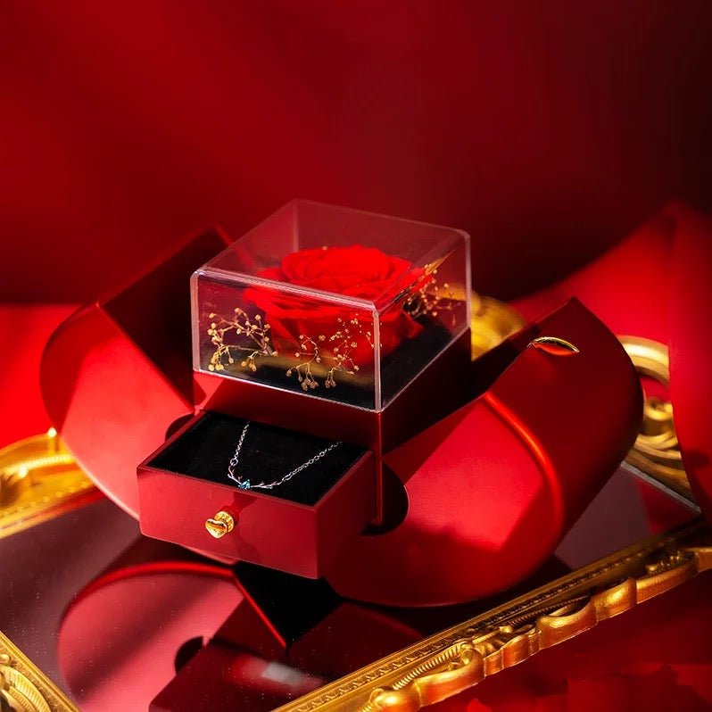 Red Apple Eternal Love Gift Box with Red Rose - Imaginary Worlds