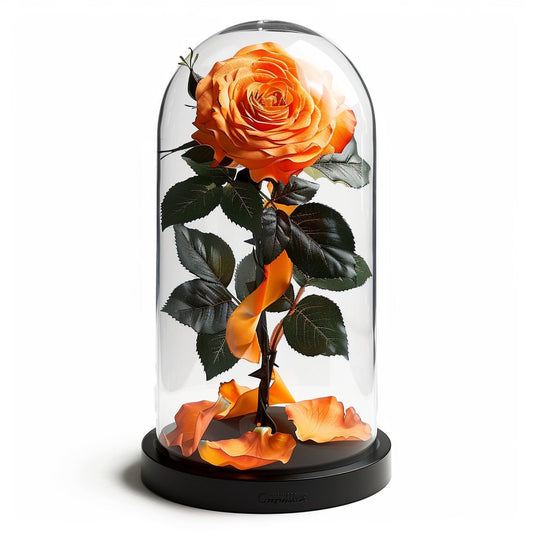 Single Rose in Glass Dome - Imaginary Worlds