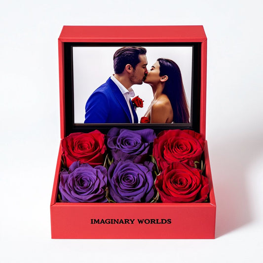 Six Roses in a Box: Dual - Tone Forever Roses Rose Box - Imaginary Worlds