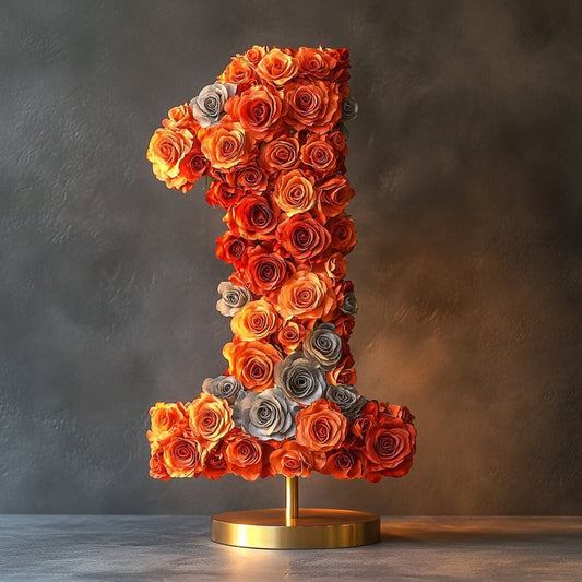 Two-tone number rose lamp - Imaginary Worlds