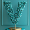 Vesta Teal Rose Letter V Lamp
