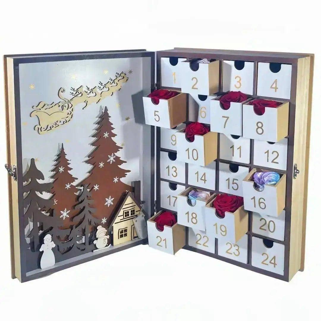 Enchanted Christmas Eve Forever Rose Calendar Box - Imaginary Worlds