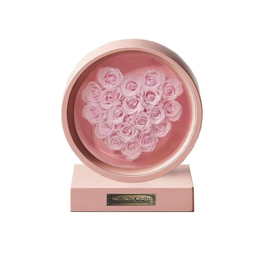 Enchanting Pink Rose Heart Lamp - Imaginary Worlds