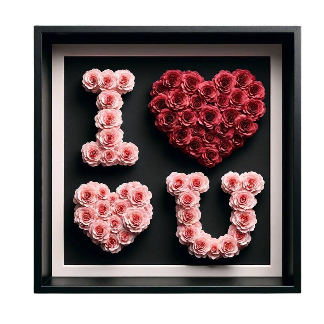 I Heart U Eternal Rose Frame - Imaginary Worlds