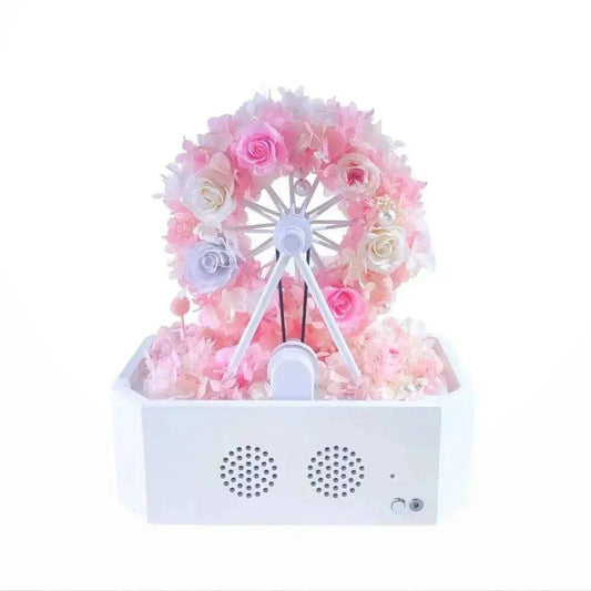 Pink Flowers Melody: Forever Roses Ferris Wheel Bluetooth Speaker - Imaginary Worlds