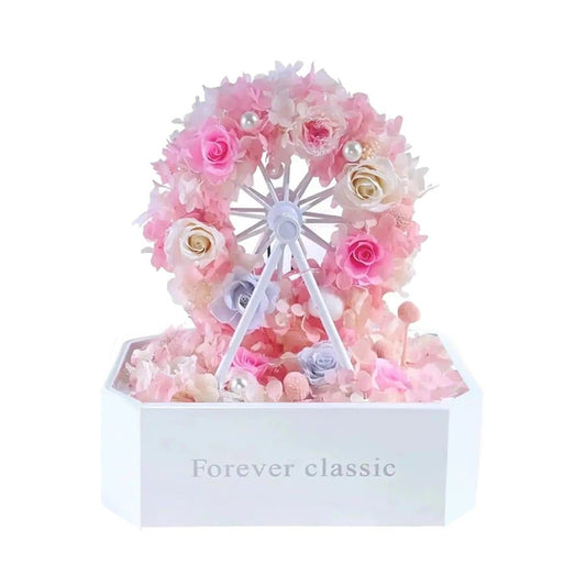 Pink Flowers Melody: Forever Roses Ferris Wheel Bluetooth Speaker - Imaginary Worlds