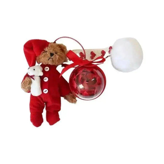 The Eternal Single Rose Teddy Bear Keyring - Imaginary Worlds